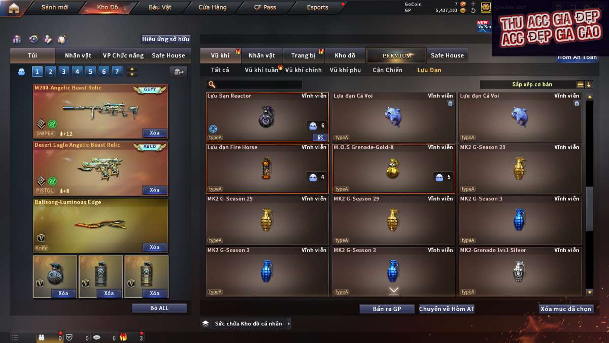 shop acc cf uy tin gia re